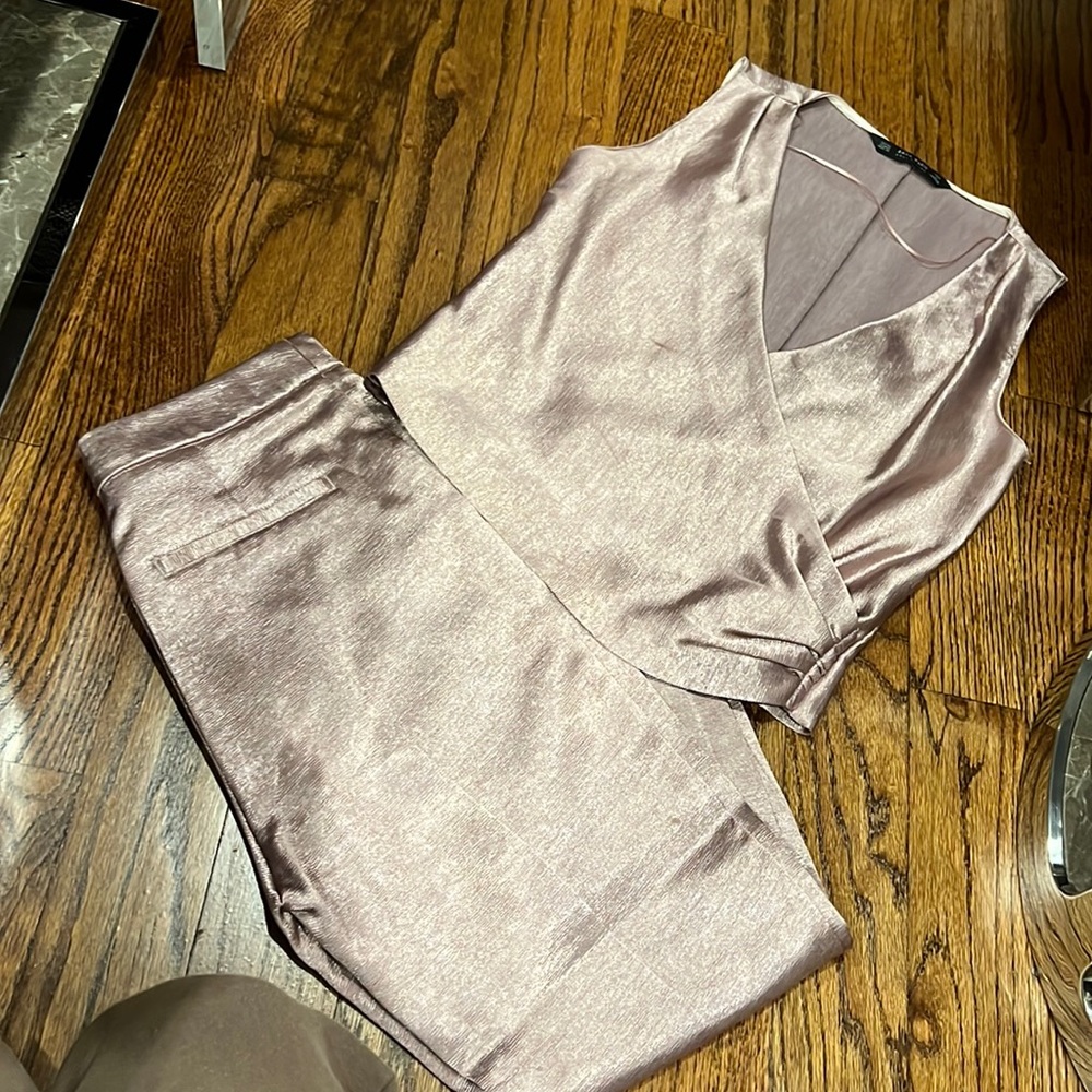 Zara pink pants vest set size extra small